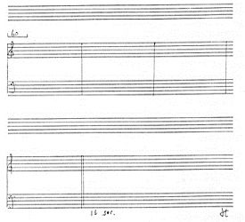  Notao de David Tudor, de 1989, para composio de John Cage, 433.