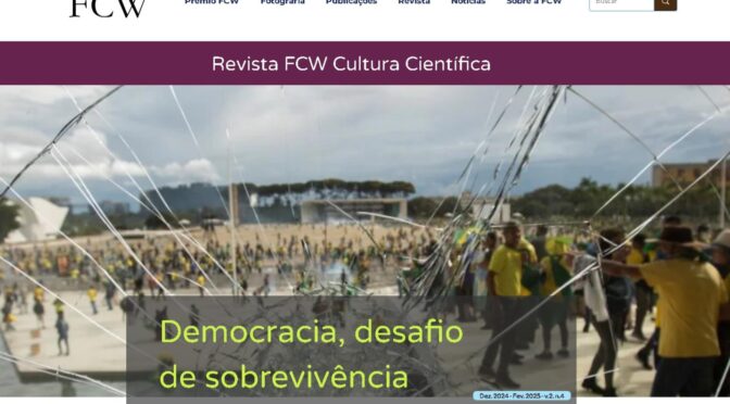 Revista FCW Cultura Científica lança”Democracia, desafio de sobrevivência”